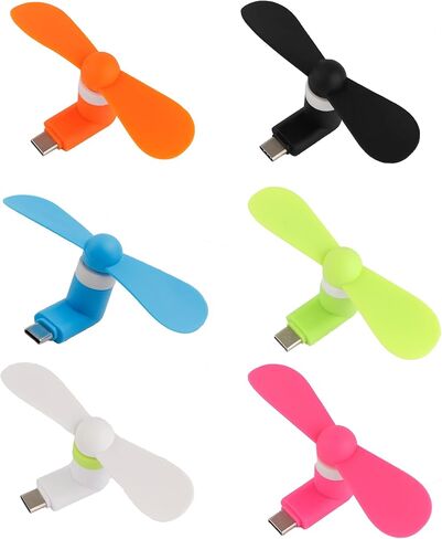 PCTC Type C Mini Phone Fan Type C for Samsung Galaxy S24 / S23 / 23 Ultra/ 24 Ultra, Compatible with Apple iPhone 15/15 Pro /15 Pro Max, for Moto Razr 40 Ultra /g54/Edge S Pro/Razr 40(3 Packs) in Saudi Arabia