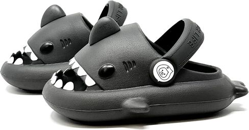 allgala Shark Slides Slippers with Backtrap Non-Slip Novelty Open Toe Sandals for Boys Girl Indoor & Outdoor Comfy Cushioned Thick Sole Cute Cartoon Shower Cloud Slippers Beach Pool Shoes in Kuwait