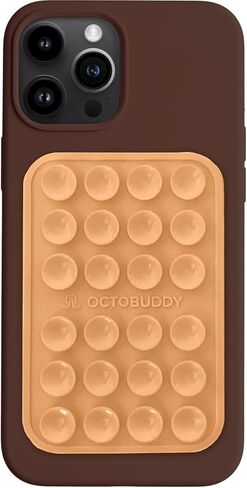 MAX Silicone Suction Phone Case Adhesive Mount - Hands-Free, Strong Grip Holder for Selfies and Videos - Durable, Easy to Use - iPhone and Android Compatible - 2.6″ x 3.9″, Marigold in Saudi Arabia