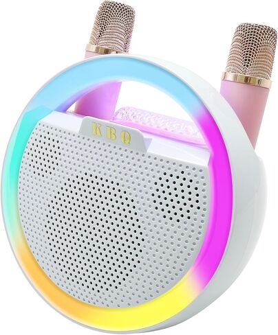 KBQ Karaoka Machine with 2 Wireless Microphones, Portable Bluetooth Karaoke Speaker with LED Light for Kids Adults Home Outdoor Party (Purple) in Saudi Arabia