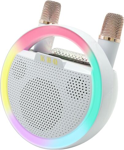 KBQ Karaoka Machine with 2 Wireless Microphones, Portable Bluetooth Karaoke Speaker with LED Light for Kids Adults Home Outdoor Party (Purple) in Saudi Arabia