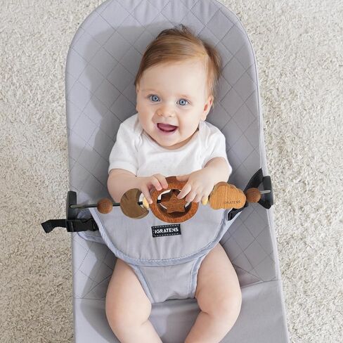 Baby Bjorn Bouncer Toy Bar - Toy Bar for Baby Bjorn Bouncer, Brightly Colored Shape, Develop Motor Skills, Wooden Toy, Environmentally Friendly Paint, Rainbow in Kuwait
