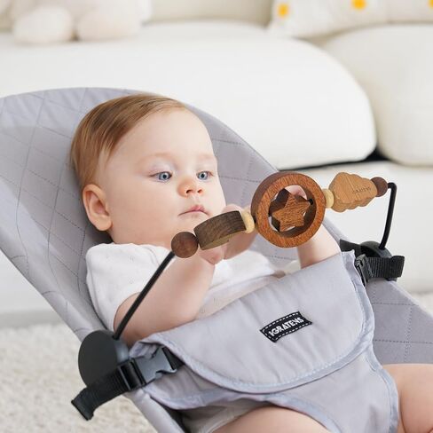 Baby Bjorn Bouncer Toy Bar - Toy Bar for Baby Bjorn Bouncer, Brightly Colored Shape, Develop Motor Skills, Wooden Toy, Environmentally Friendly Paint, Rainbow in Kuwait