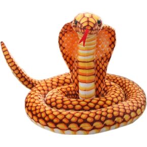 Snake Stuffed Animals - 31.5" Large Cobra Snake Plushies Toy Gifts Realistic Snake Plush Toys Cobra Snake Stuffed Animals Prank Props Animal Party Decorations Favors Gifts(Yellow)