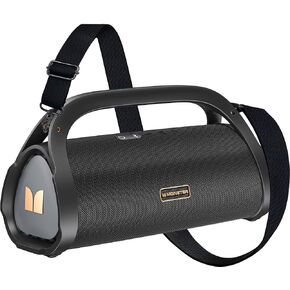 Monster Adventurer Max Bluetooth Speaker, IPX7 Waterproof Portable Speaker with Double Subwoofer, 100W Stereo Sound and Rich Bass, Wireless Outdoor Speakers for Home, Party, Beach, 24H Play, Gold