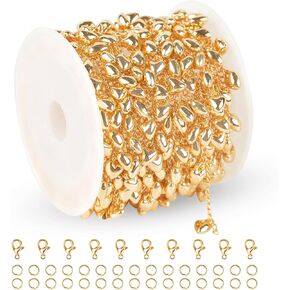 5 Meters Gold Plated Brass Chains for Jewelry Making Dangling Star Necklace Anklet Chain for Women Jewelry Making Chain Roll