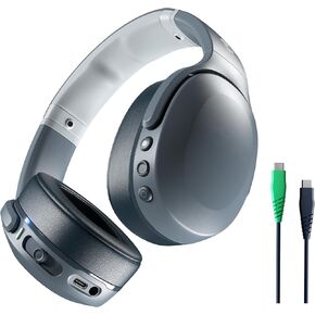 Skullcandy Crusher Evo Over-Ear Wireless Headphones with Sensory Bass with Charging Cable, 40 Hr Battery, Microphone, Works with iPhone Android and Bluetooth Devices - Bone