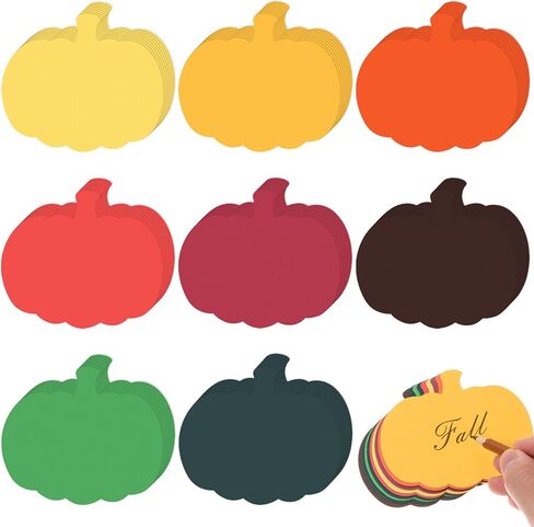 MixTeach 200 Pcs Pumpkin Cutouts Fall Pumpkin Paper Cut Outs Assorted Colors Pumpkin Die Cuts with Glue Points for Kids School Classroom Bulletin Board Decor Autumn Thanksgiving Crafts Party Supplies in Kuwait