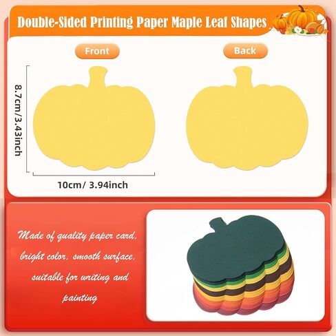 MixTeach 200 Pcs Pumpkin Cutouts Fall Pumpkin Paper Cut Outs Assorted Colors Pumpkin Die Cuts with Glue Points for Kids School Classroom Bulletin Board Decor Autumn Thanksgiving Crafts Party Supplies in Kuwait