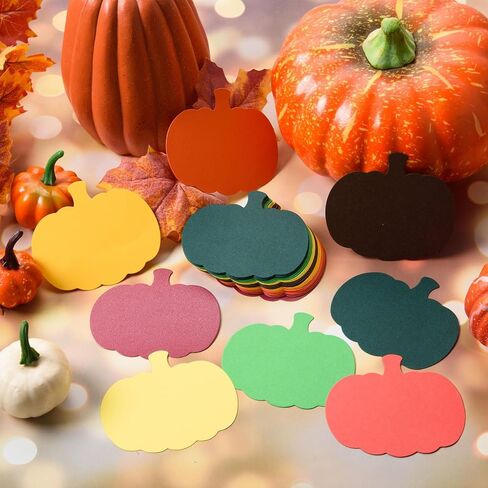 MixTeach 200 Pcs Pumpkin Cutouts Fall Pumpkin Paper Cut Outs Assorted Colors Pumpkin Die Cuts with Glue Points for Kids School Classroom Bulletin Board Decor Autumn Thanksgiving Crafts Party Supplies in Kuwait