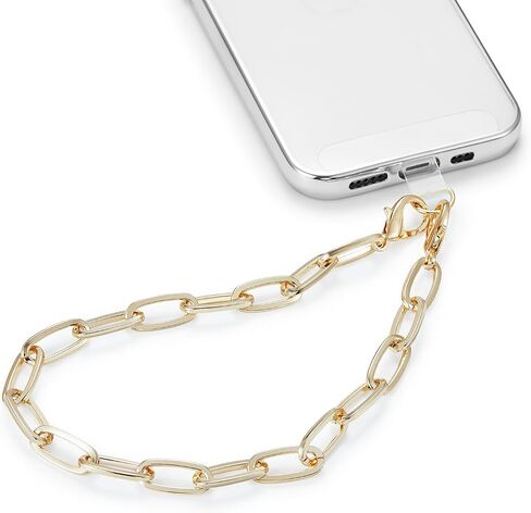 2 pcs Phone Charm with Gold Metal Chain Detachable Phone Lanyard Hand Wrist Smartphone Strap Adjustable Phone Grip Strap with 3 Patches Tether Universal for iPhone 15 Pro Max 14 13 11 Charms in Kuwait