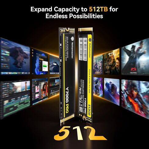 Yottamaster 4TB SSD M.2 PCIe 4.0, Up to 7000MB/s, M.2 2280 NVMe Internal Solid State Drive with 3D NAND Flash, Upgrade Storage for PS5, PC Computer, Laptop, Gaming [Y7000 Pro 4TB] in Saudi Arabia