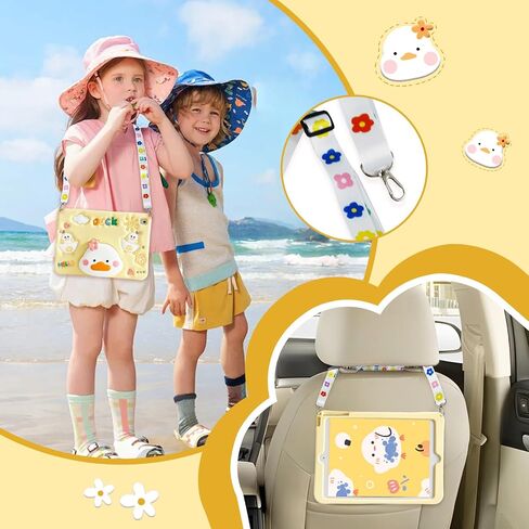 for iPad 9th 8th 7th Generation Case iPad 10.2 Case with Screen Protector Shoulder Strap Cute Bears Case Stand Kickstand Cartoon Silicone Cover Girls Kids for iPad 9th/8th/7th Gen 10.2''（Brown） in Kuwait