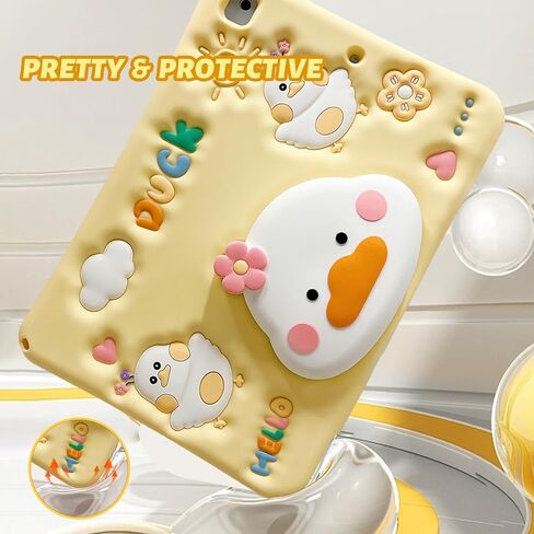 for iPad 9th 8th 7th Generation Case iPad 10.2 Case with Screen Protector Shoulder Strap Cute Bears Case Stand Kickstand Cartoon Silicone Cover Girls Kids for iPad 9th/8th/7th Gen 10.2''（Brown） in Kuwait