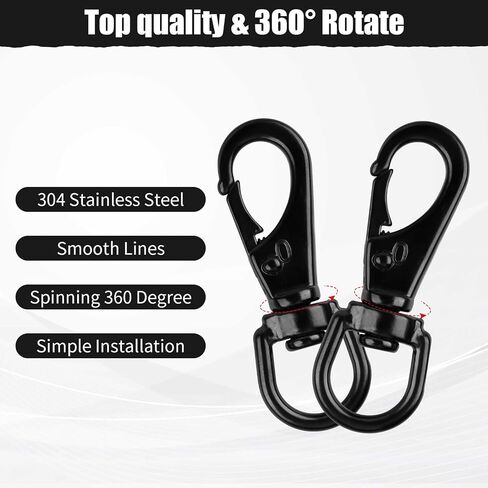 Stainless Steel Swivel Snap Hooks-2Pcs (4.7 Inch) Flag Clips for Flagpole Rope, Duty Diving Clips Spring Hooks for Bird Feeders, Pet Chains, Dog Tie-Out Cable, Keychains in Saudi Arabia