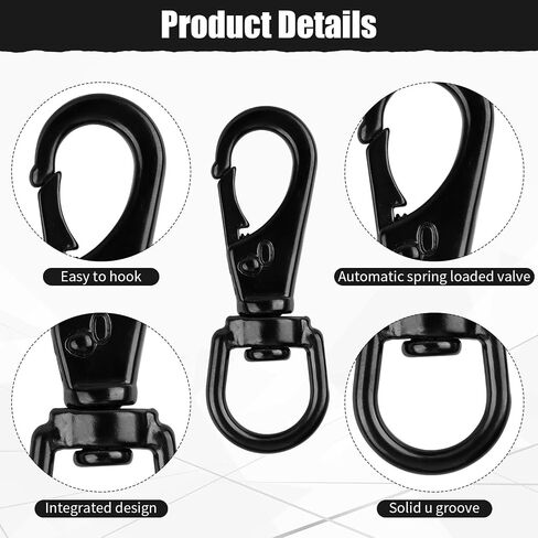 Stainless Steel Swivel Snap Hooks-2Pcs (4.7 Inch) Flag Clips for Flagpole Rope, Duty Diving Clips Spring Hooks for Bird Feeders, Pet Chains, Dog Tie-Out Cable, Keychains in Saudi Arabia