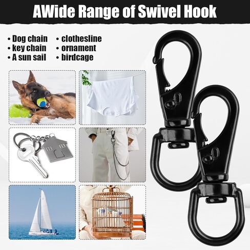 Stainless Steel Swivel Snap Hooks-2Pcs (4.7 Inch) Flag Clips for Flagpole Rope, Duty Diving Clips Spring Hooks for Bird Feeders, Pet Chains, Dog Tie-Out Cable, Keychains in Saudi Arabia