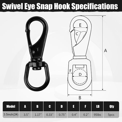Stainless Steel Swivel Snap Hooks-2Pcs (4.7 Inch) Flag Clips for Flagpole Rope, Duty Diving Clips Spring Hooks for Bird Feeders, Pet Chains, Dog Tie-Out Cable, Keychains in Saudi Arabia