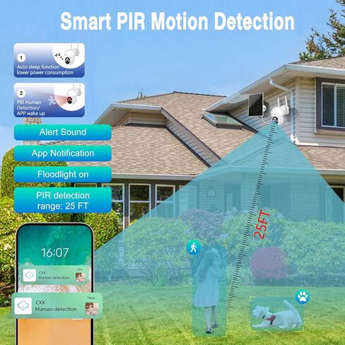 5MP Wireless Security Camera System, 4pcs 5G/2.4GHz WiFi CKK cameras outdoor waterproof with night vision, 2-Way Audio,Plug & Play, 2-Way Audio,AI Motion Detection(1TB Hard Drive) in Saudi Arabia