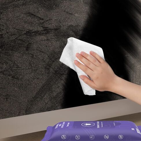 Screen Cleaner Wipes Bundle - Electronic Wipes for Screens, Computer, Phone, TV, Monitor and Lens, Tech Cleaning Supplies, Includes Microfiber Cloth - 1 Canister & 1 Soft Wipes in Saudi Arabia