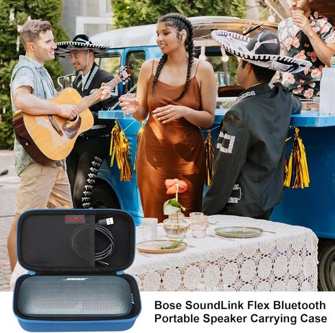 Carrying Case for Bose SoundLink Flex Bluetooth Portable Speaker, Outdoor Travel Wireless Waterproof Speaker Bag Storage Holder, Mesh Pocket for USB Type C Cable Charger, Purple in Saudi Arabia