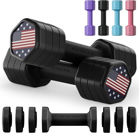 Adjustable Dumbbell Set of 2, 4 in 1 Hand Weights for Women at Home, 5 lb Weights Dumbbells Set of 2, Each 2lb 3lb 4lb 5lb with TPU Soft Rubber Handle for Home Gym Exercise Training, Purple in Saudi Arabia