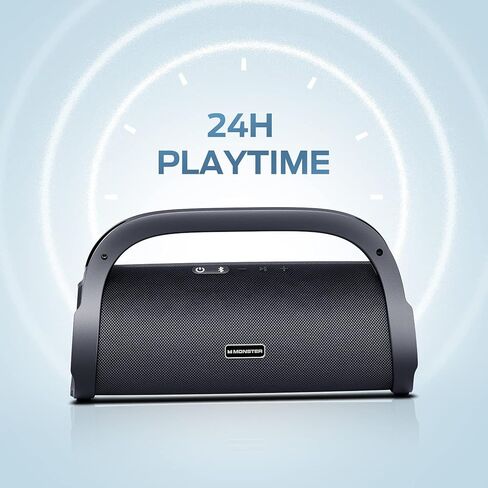 Monster Adventurer Max Bluetooth Speaker, IPX7 Waterproof Portable Speaker with Double Subwoofer, 100W Stereo Sound and Rich Bass, Wireless Outdoor Speakers for Home, Party, Beach, 24H Play, Gold in Saudi Arabia