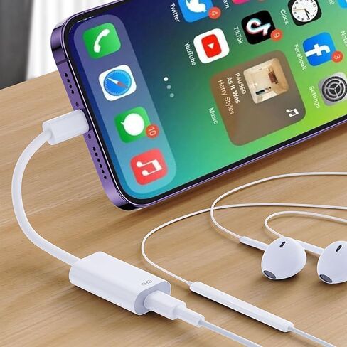 USB C to Lightning Audio Adapter (Not Support Data Transfer& Charging), USB C Male to Lightning Female Connector Headphone Adapter for iPhone 15 iPad Pro iMac Pro,MacBook 12 and more devices. in Saudi Arabia