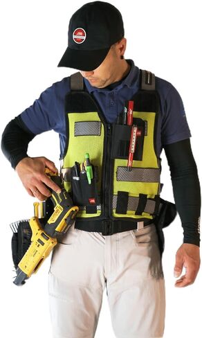 Diamondback Hi-Viz 701Blaze Orange Tool Vest - Safety Tool Vest for Carpenters, Roofers & Electricians (Medium/Large) in Saudi Arabia
