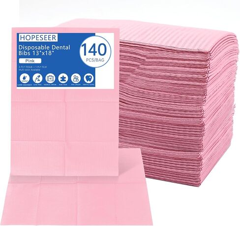 80 Pack Disposable Dental Bibs, 4-Ply Absorbent Nail Paper Towel 13"x18", Non-Tear Tattoo Supplies Bibs for Dentist, Nail Techs, Tattoo Parlor, Makeup Artist (Black) in Saudi Arabia