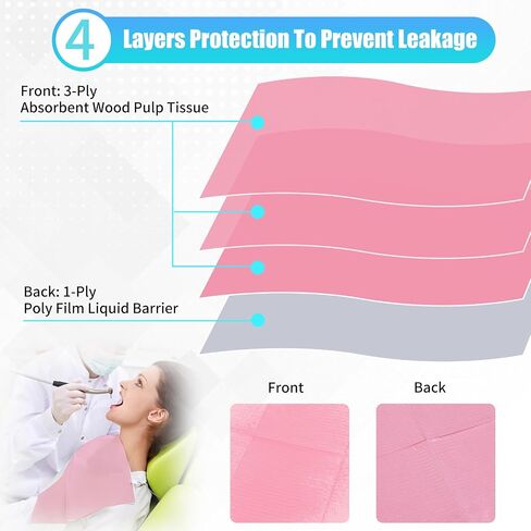 80 Pack Disposable Dental Bibs, 4-Ply Absorbent Nail Paper Towel 13"x18", Non-Tear Tattoo Supplies Bibs for Dentist, Nail Techs, Tattoo Parlor, Makeup Artist (Black) in Saudi Arabia