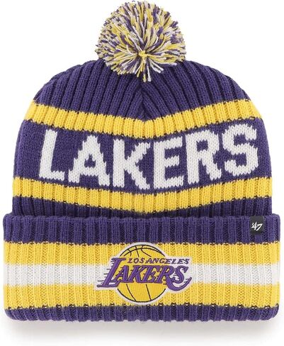 47 NBA Unisex-Adult Primary Logo Bering Cuffed Knit Pom Beanie Hat (Atlanta Hawks Red) in Saudi Arabia