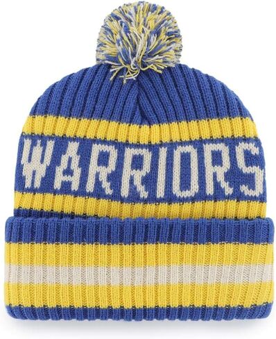 47 NBA Unisex-Adult Primary Logo Bering Cuffed Knit Pom Beanie Hat (Atlanta Hawks Red) in Saudi Arabia