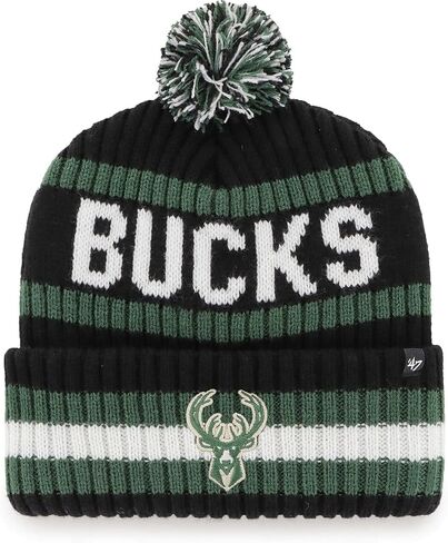 47 NBA Unisex-Adult Primary Logo Bering Cuffed Knit Pom Beanie Hat (Atlanta Hawks Red) in Saudi Arabia
