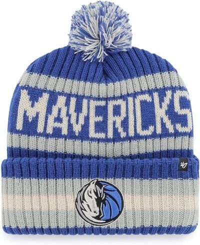 47 NBA Unisex-Adult Primary Logo Bering Cuffed Knit Pom Beanie Hat (Atlanta Hawks Red) in Saudi Arabia