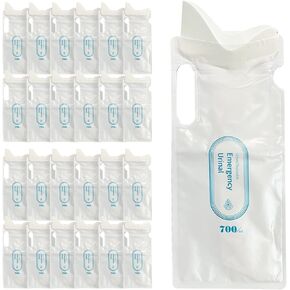 24 Disposable Urine Bags 700 Ml Pee Bags for Travel for Men Pee Bags for Travel for Women Travel Urinal Urine Bags for Travel Male Female Kid Unisex Camping Traffic Jam Portable Vomit Patient Toilet