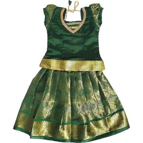 Girl's Polyester Pattu Pavadai | Indian Ethnic Kid's Wear in Kuwait