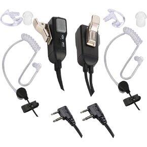 WETIN Surveillance Headsets Two Way Radio Earpiece Noise Canceling Transparent Security Headphones Walkie Talkie Earphone with PTT/VOX-Pair