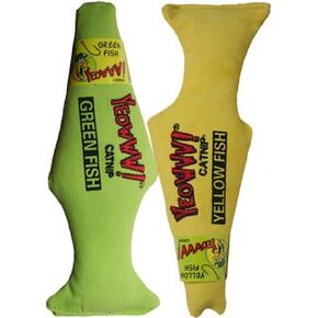 Yeowww! Yellow & Green Fish Pack 100% Organic Catnip Fish Cat Toys