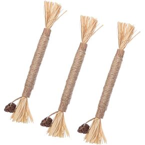 3 Pcs Natural Silvervine Sticks Cat Teeth Cleaning Wood Stick Kitty Teething Sticks Pet Chew Wooden Sticks Pet Toy Accessories