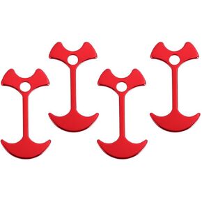 4PCS/Pack Aluminium Alloy Fishbone Tent Stakes Pegs Anchor Stopper Guyline Tensioner,Deck Floor Nail Tent Peg Outdoor Party Camping Wind Rope Anchor Hook 2 Colors(Red)
