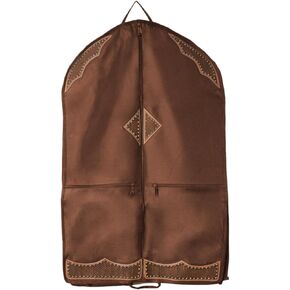 Tahoe Premium Durango Western Garment Carry and Storage Bag - Three Layer Waterproof Padded Construction - Hand Tooled Basket Weave Leather Accents
