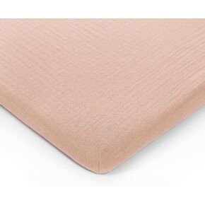 Muslin Fitted Changing Pad Cover, Extra Soft Diaper Changing Station Covers for Baby Girls Boys, Changing Pad Sheets Neutral by Comfy Cubs, Blush