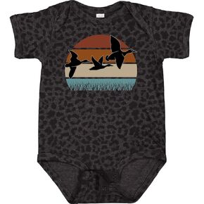 inktastic Duck Hunting Retro Sunset Hunter Baby Bodysuit