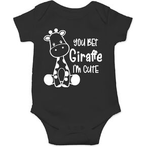 You Bet Giraffe I'm Cute - Animal Lovers Pun - Funny Cute Infant Creeper, One-Piece Baby Bodysuit