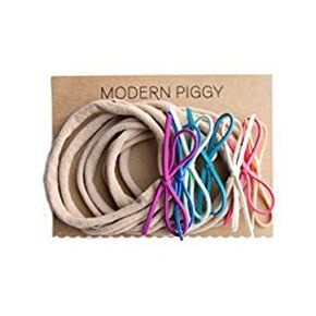 Suede Baby Bow Set of 7 on Nude Nylon Headband (Bright)