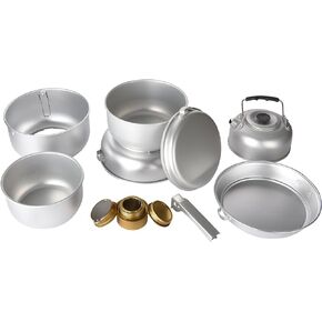 طقم موقد الظهر من أوتلري - مجموعة مقالي التخييم للطهي - مع موقد كحول وموقد غاز - مجموعة أواني طهي للتخييم للمشي لمسافات طويلة والتخييم وحقائب الظهر، msr Pocketrocket 2 in Kuwait