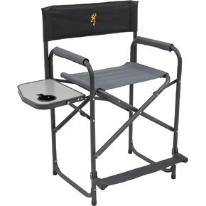 Browning Directors Chair - Outdoor Folding Chairs Made with Durable Fabric and Sturdy Aluminum/Steel Frame, with Extra Tall Seat and Flip-Down Footrest