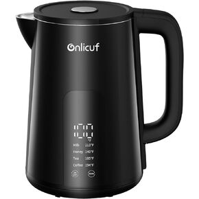 Onlicuf Temperature Control Electric Kettle, 304 Stainless Steel Interior Tea Kettle & Hot Water Boiler with Display, Auto-Off & Boil-Dry Protection, 1.7L, Keep Warm, Fast Boiling, BPA Free. in Kuwait
