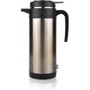 Kettle 12v 1200ML 12V/24V Keenso Auto Kettle 12v Water Car Travel Tea Heater Stainless Steel Electric In-car Kettle Auto Heating Cup Travel Thermos Heater Water Bottle(12V)